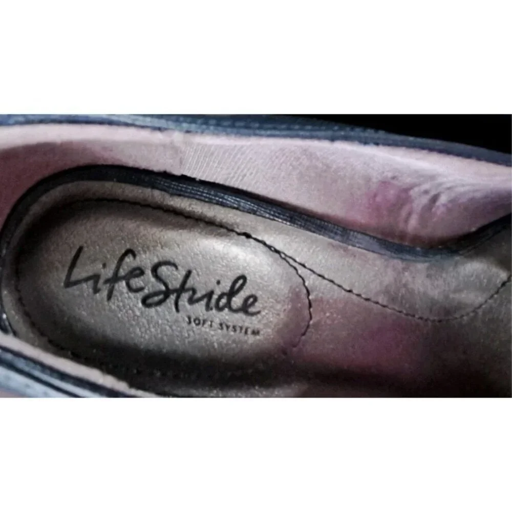 Life Stride Women's 11 Blue Wedge Vegan Leather Pumps New No Box No Tags